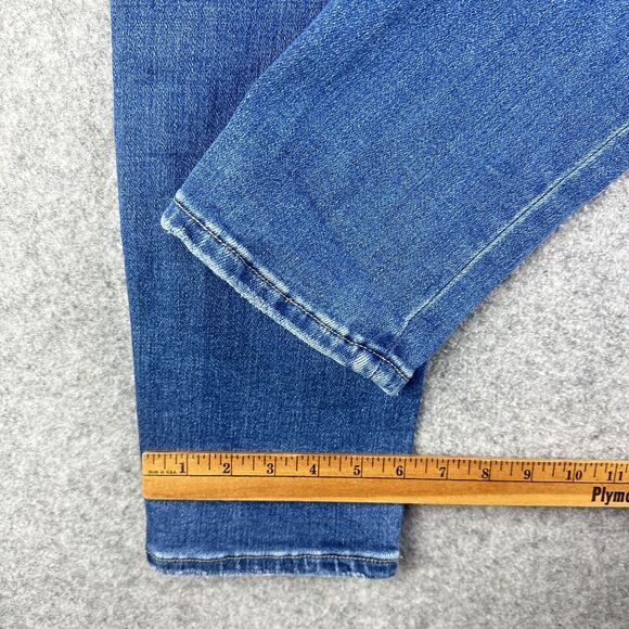 Vervet Blue Distressed Jeans Womens 27 Button Fly Slim Ankle Medium Wash Stretch - Picture 10 of 13